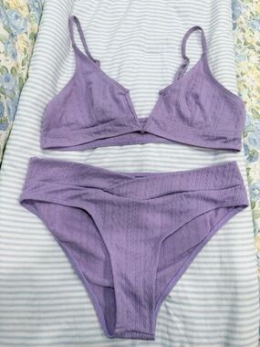 Lavender Wireless Bralette & Bikini Set - Women Swimsuit